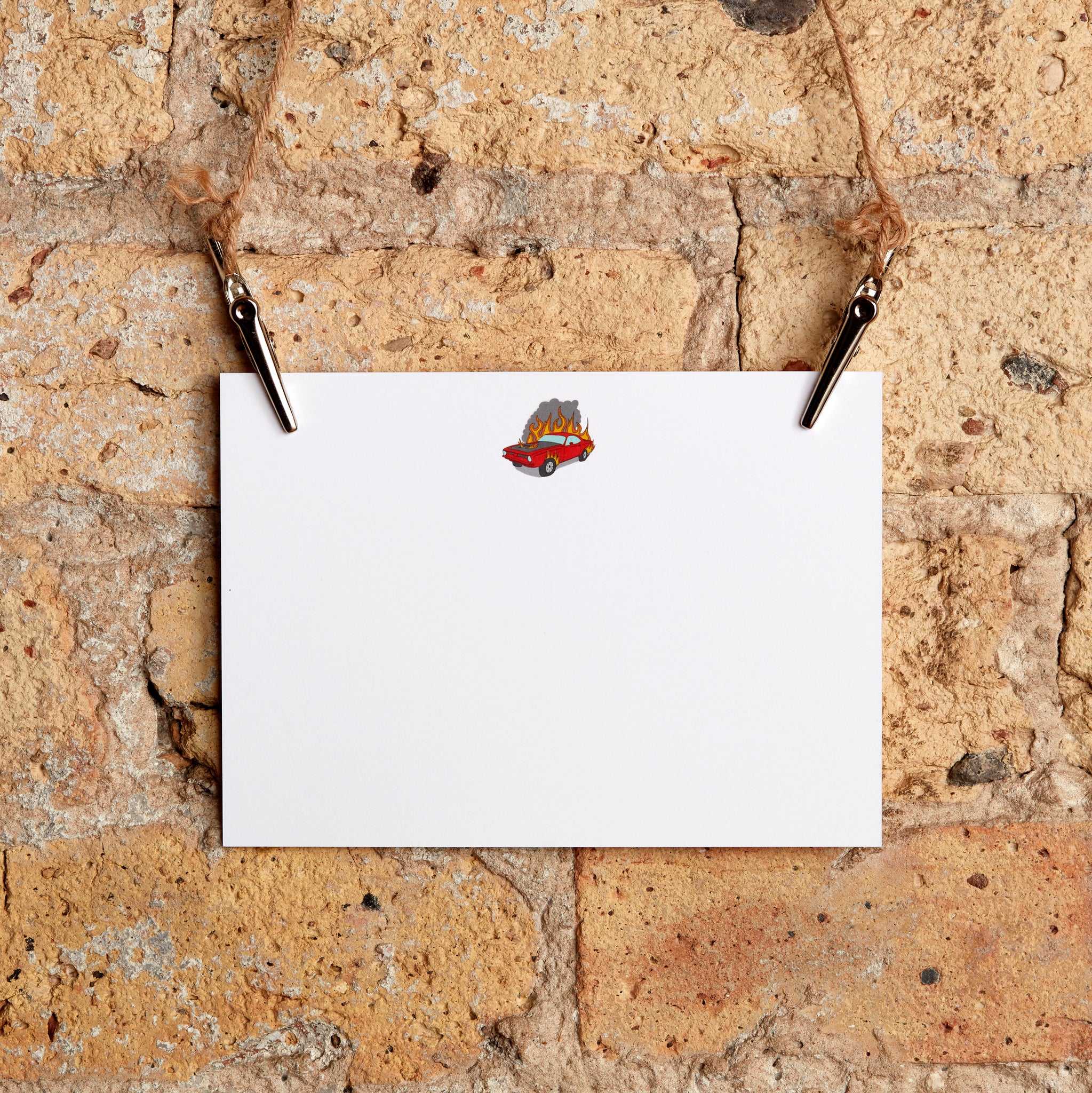 classic car fire stationery